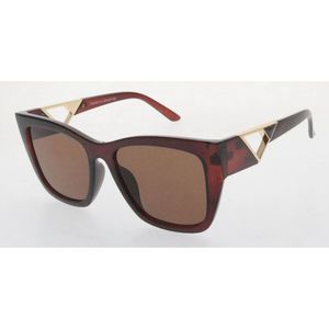 Lunettes de soleil femme cat-eye avec découpe triangulaire dorée