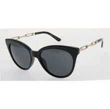 Lunettes de soleil femme œil-de-chat et branches à maillons métalliques