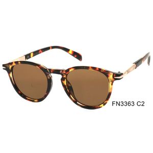 Lunettes de soleil femme rondes classiques à dorure sur les branches