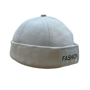 Casquette docker sans visière en coton uni avec revers FASHION - 3 pièces