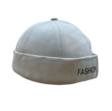 Casquette docker sans visière en coton uni avec revers FASHION - 3 pièces