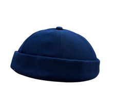 Casquette docker sans visière en coton uni avec revers FASHION - 3 pièces