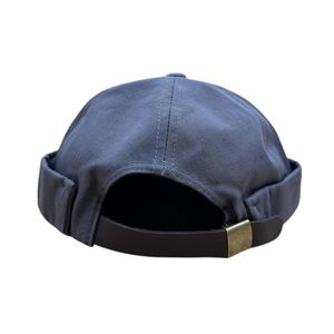 Casquette docker sans visière en coton uni avec revers FASHION - 3 pièces