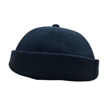 Casquette docker sans visière en coton uni avec revers FASHION - 12 pièces