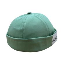 Casquette docker sans visière en coton uni avec revers FASHION - 12 pièces