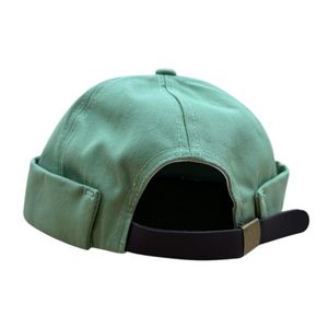 Casquette docker sans visière en coton uni avec revers FASHION - 12 pièces