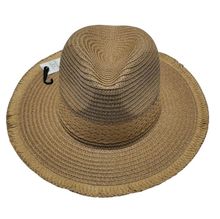 Chapeau fedora en paille de papier bicolore avec ruban tressé - 12 pièces