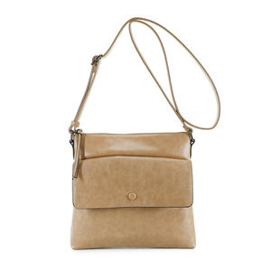 Sac à bandoulière zippé avec poche frontale à rabat pression