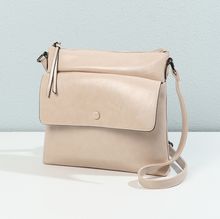 Sac à bandoulière zippé avec poche frontale à rabat pression