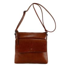 Sac à bandoulière zippé avec poche frontale à rabat pression