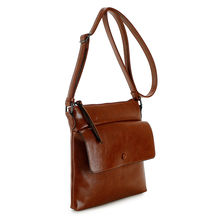 Sac à bandoulière zippé avec poche frontale à rabat pression