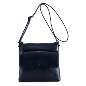 Sac à bandoulière zippé avec poche frontale à rabat pression