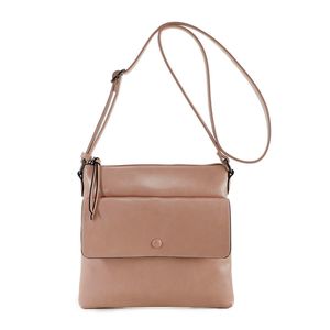 Sac à bandoulière zippé avec poche frontale à rabat pression