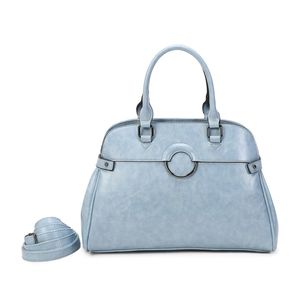 Sac à main cabas avec un décor frontal à anneau métallique