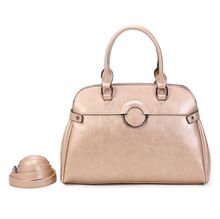 Sac à main cabas avec un décor frontal à anneau métallique