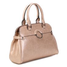 Sac à main cabas avec un décor frontal à anneau métallique