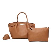 Sac cabas 2-en-1 fermoir doré avec pochette intérieure amovible