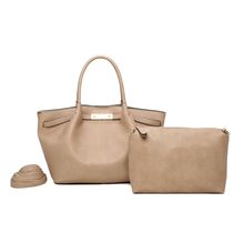 Sac cabas 2-en-1 fermoir doré avec pochette intérieure amovible