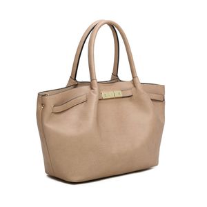 Sac cabas 2-en-1 fermoir doré avec pochette intérieure amovible