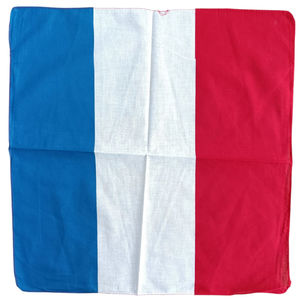 Bandana carré en coton à imprimé drapeau de la France