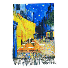 Écharpe réversible Terrasse du café le soir & Nuit étoilée sur le Rhône