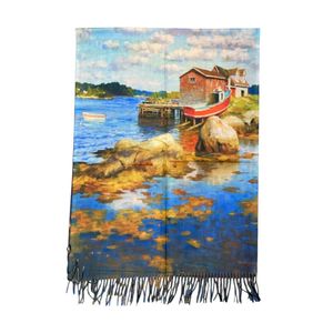 Écharpe réversible à motif de Nénuphars colorés & Paysage Marin
