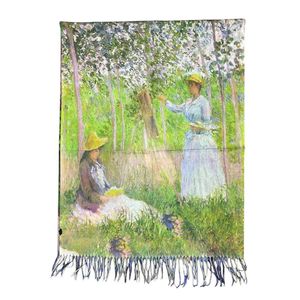 Écharpe réversible Camille Monet et enfant et Suzanne lisant et Blanche peignant