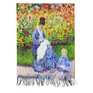 Écharpe réversible Camille Monet et enfant et Suzanne lisant et Blanche peignant