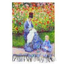Écharpe réversible Camille Monet et enfant et Suzanne lisant et Blanche peignant