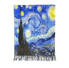 Écharpe réversible La Nuit étoilée et éclosion florale de Vincent Van Gogh