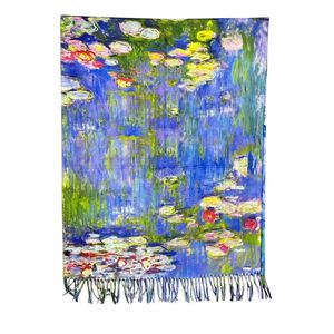 Écharpe réversible avec les œuvres de Claude Monet Iris et Nénuphars