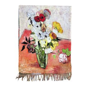 Écharpe réversible Roses et Anémones & Montagnes de Vincent Van Gogh