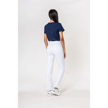 Pantalon regular/droit en coton stretch avec taille haute