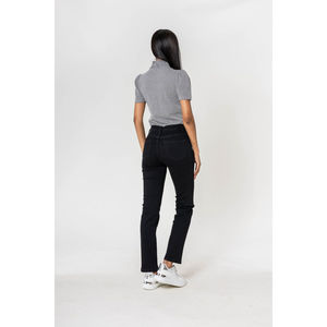 Pantalon regular/droit en coton stretch avec taille haute