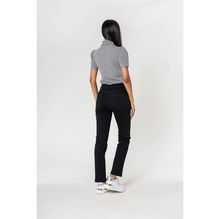 Pantalon regular/droit en coton stretch avec taille haute