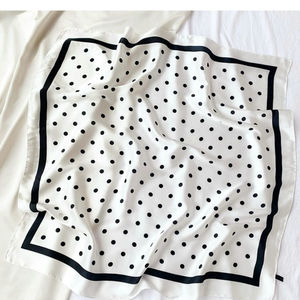 Foulard carré au toucher soie avec motif à pois charmant - 3 pièces