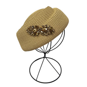 Chapeau en papier à ornement latéral en cristaux scintillants