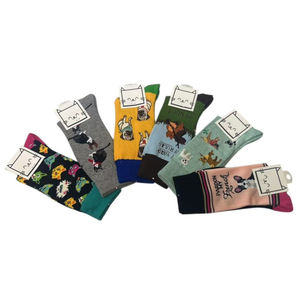 Chaussettes en coton motifs animalier chiens et de chats