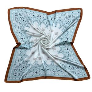 Petit foulard touché soie imprimée bandana bicolore - 3 pièces
