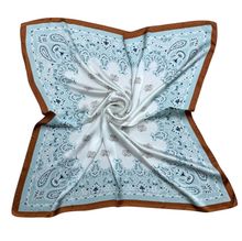 Petit foulard touché soie imprimée bandana bicolore - 3 pièces