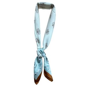 Petit foulard touché soie imprimée bandana bicolore - 3 pièces