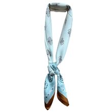 Petit foulard touché soie imprimée bandana bicolore - 3 pièces