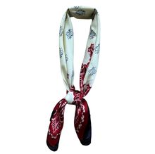 Petit foulard touché soie imprimée bandana bicolore - 3 pièces