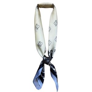 Petit foulard touché soie imprimée bandana bicolore - 3 pièces