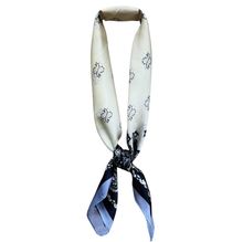 Petit foulard touché soie imprimée bandana bicolore - 3 pièces