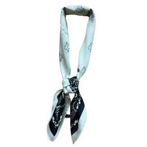 Petit foulard touché soie imprimée bandana bicolore - 3 pièces