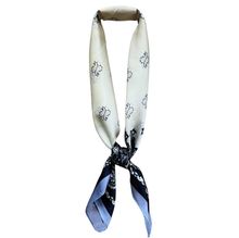 Petit foulard touché soie imprimée bandana bicolore - 12 pièces
