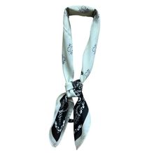 Petit foulard touché soie imprimée bandana bicolore - 12 pièces