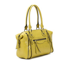Sac à main bowling similicuir avec multiples zips décoratifs