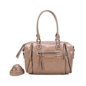 Sac à main bowling similicuir avec multiples zips décoratifs